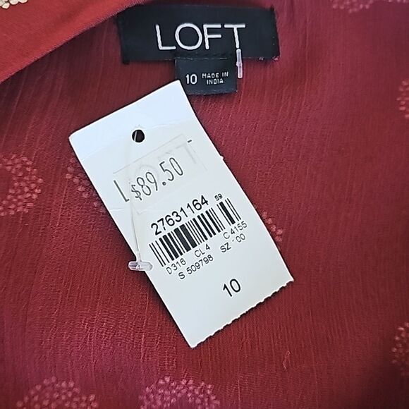 LOFT Women's Floral Wrap Romper rust Dark Red Size 10 - Picture 4 of 11